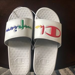 - Womens rainbow color champion slides